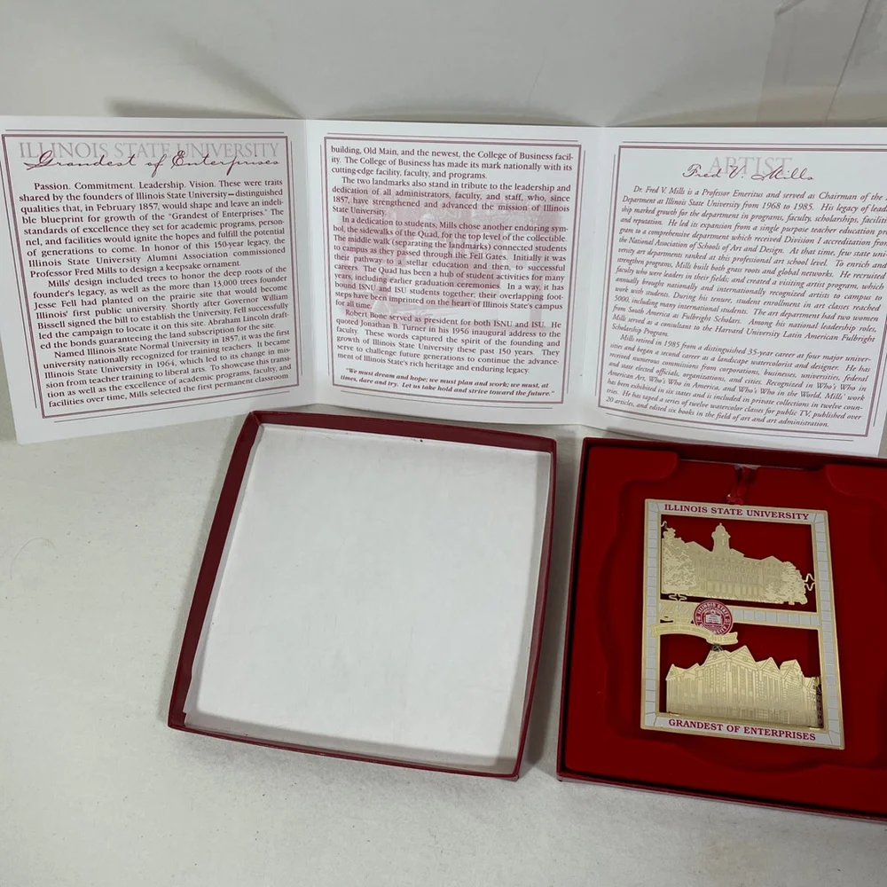 NIB Illinois State 150th Commerative Ornament Sesquiscentennial Fred Mills RARE